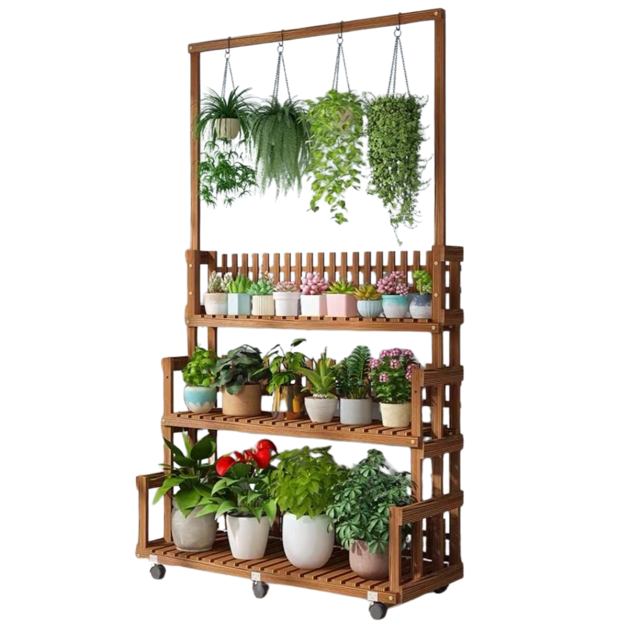 3 Tier Wooden plant rack 186cm Tall
