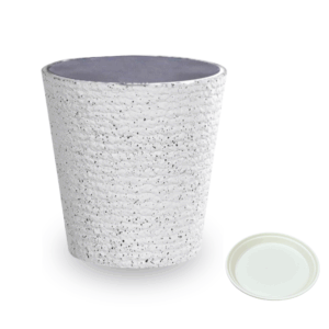 Thick Resin Cylindrical Pot (White)