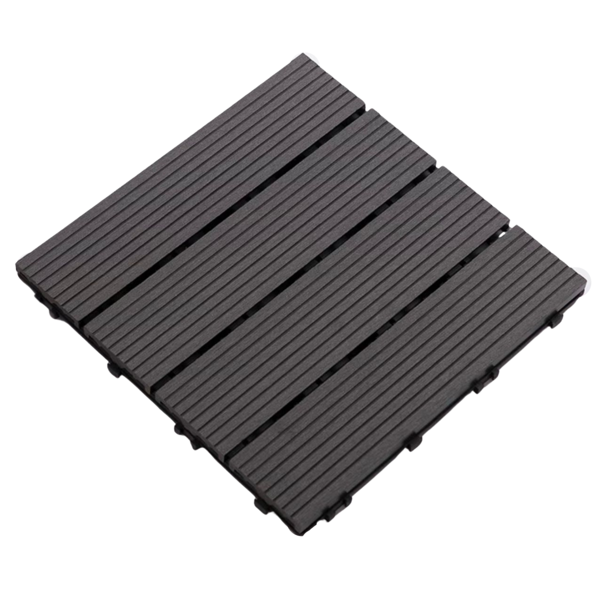 Wood Plastic Interlocking Decking Tiles Design-2 Black