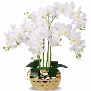 Artificial Orchid in Hammered Gold (60cm)