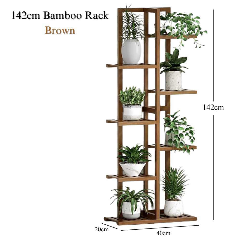 Brown Bamboo Plant Rack 142cm - Image 6