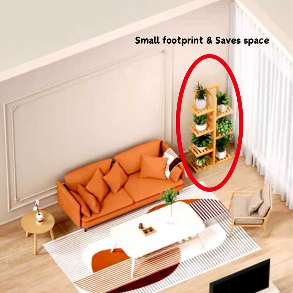 Brown Bamboo Plant Rack 142cm - Image 3