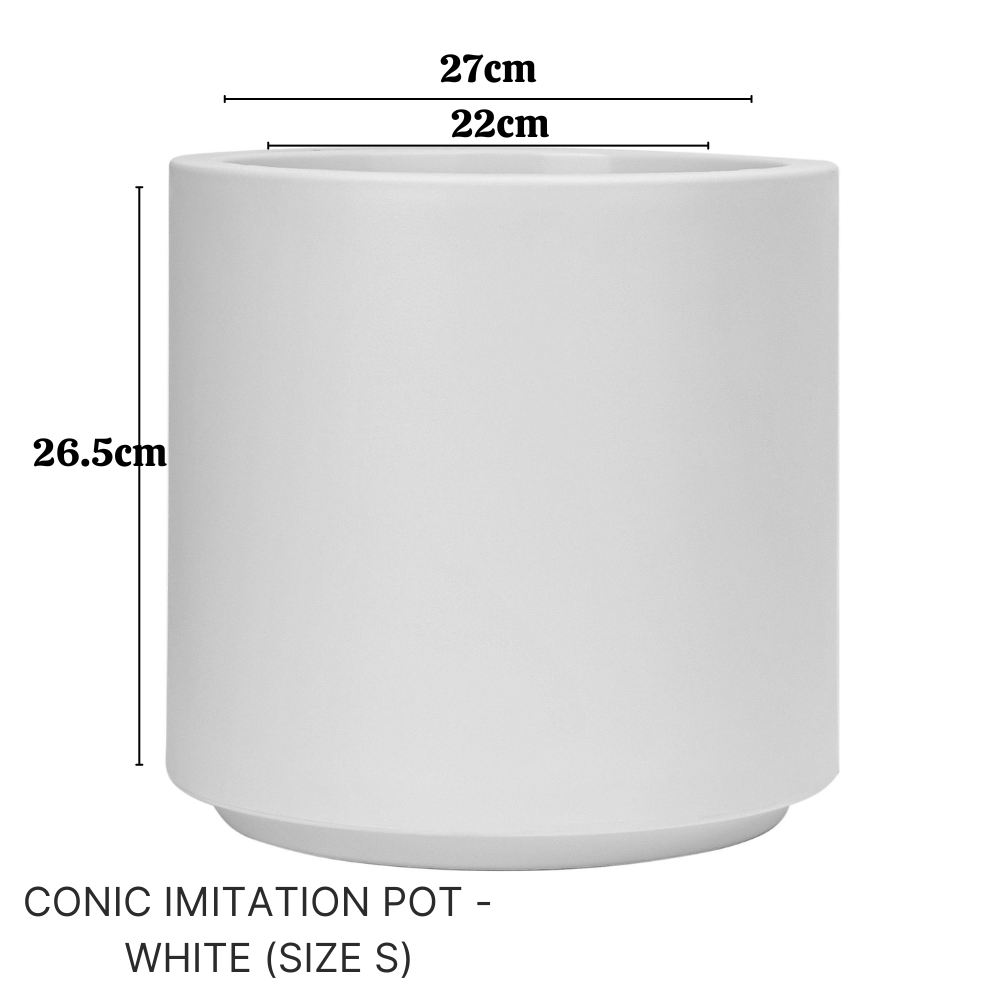 Imitation Round Plant Pot (White) - Image 4