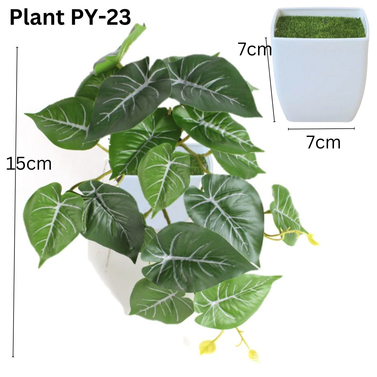 Artificial Small Potted Plant in White Pot - Image 2