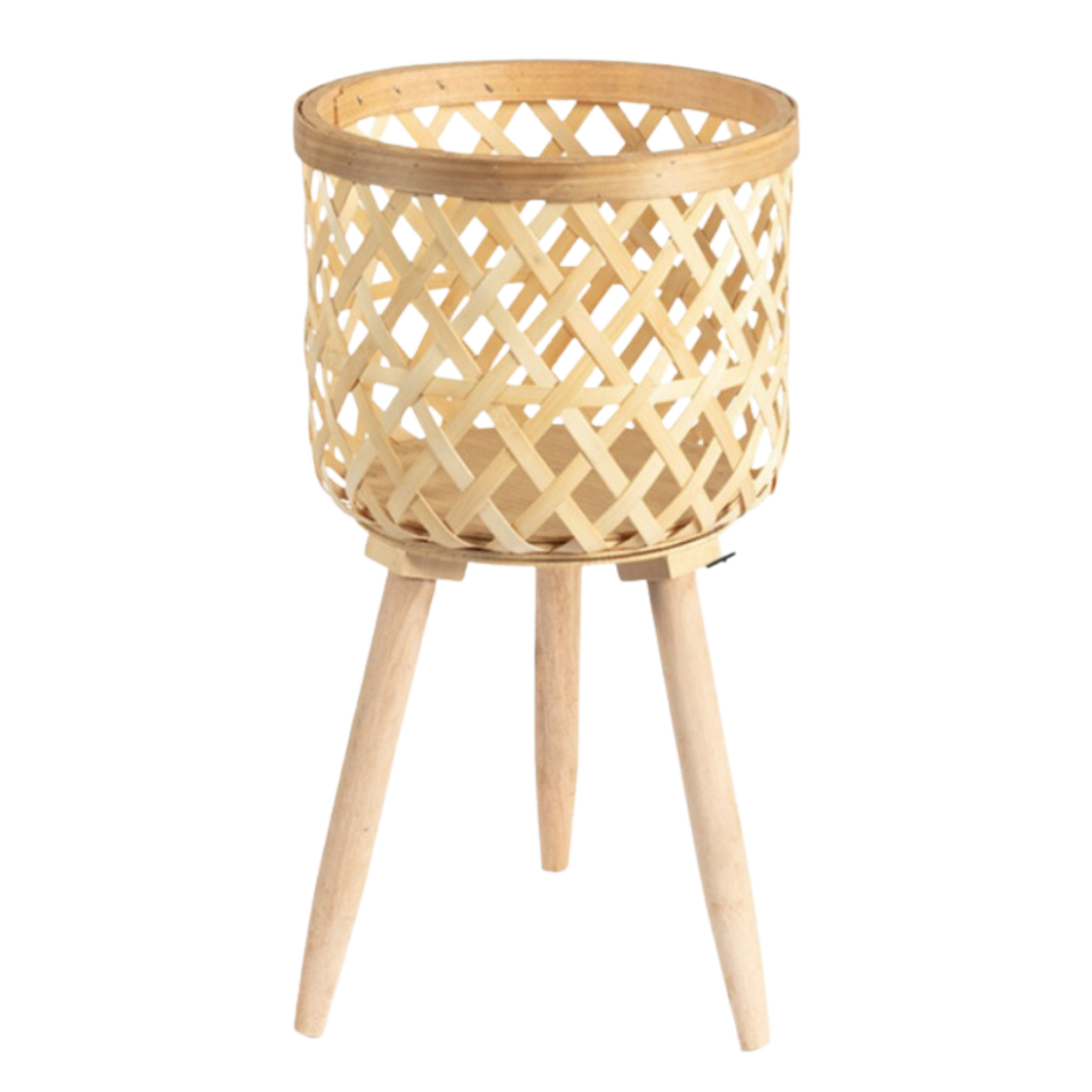Three Legged Weave Bamboo Basket - Image 8