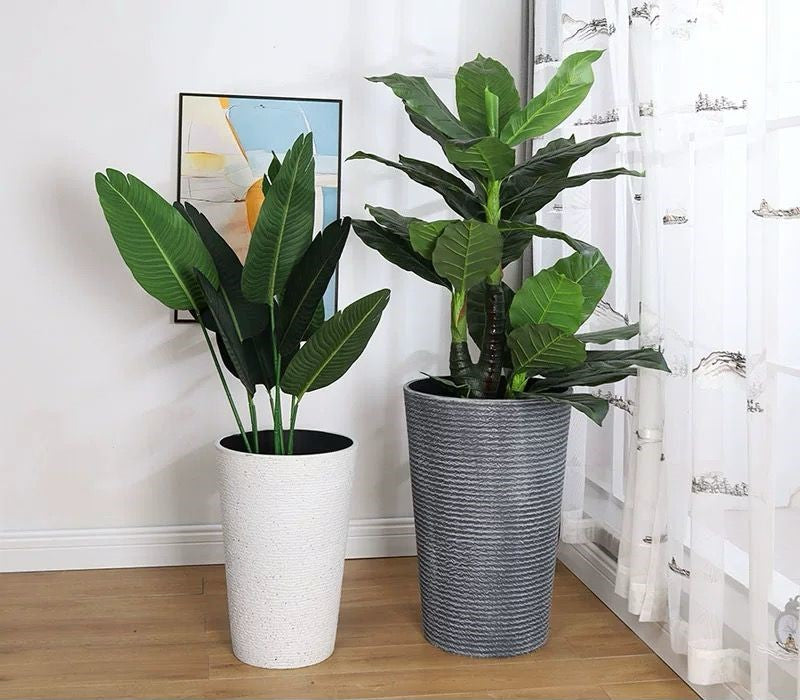 Ellipse Tall Imitation Cement Pot (White) - Image 8
