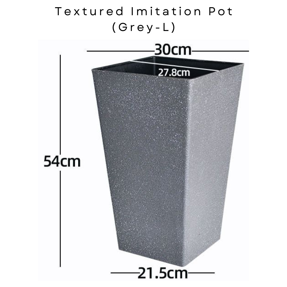 Imitation Tall Plant Pot (Grey) - Image 4