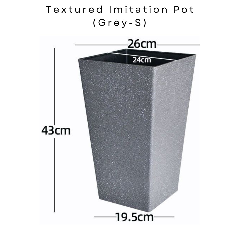 Imitation Tall Plant Pot (Grey) - Image 5